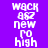 Static image of white pixelated text on a solid purple background, arranged in two vertical with identical content