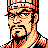 Pixelated 48x48 static buddy icon of a male character with orange and black color scheme, featuring stylized facial features and traditional attire elements.