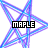 A star-shaped icon with layered lines in blue, purple, and pink hues over a white background, featuring the text "MAPLE" in black block letters.