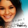 A close-up of a smiling person with dark hair against a blue-to-white gradient background, with handwritten text below.