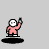 Animated contact sheet of a pixel art character in pink and green outfits with speech bubbles showing numbers 25, 26, and text like 'what 25 ??' and 'let me see'