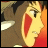 Pixelated anime-style character with brown hair and red mouth, side profile against orange background, next to "AnimeIM" and "com" text on black background.