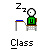 Pixel art of a student sleeping at a desk with a book, showing two animation frames where the character's head turns from left to right.