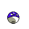 Pixelated circular icon with purple top half, gray bottom half, and small black mouth; white sections on the right side of each frame change position across observations.