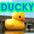 Animated sequence showing a yellow rubber duck on a bridge with text overlays and a heart symbol.