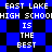 Pixelated text declares 'EAST LAKE HIGH SCHOOL IS THE BEST' over a blue and black checkered background with visible pixelation.