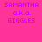 Pixelated text displays 'SAMANTHA a.k.a. GIGGLES' on four distinct background colors: bright pink, light purple, cyan, and dark purple.