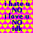 Pixelated text on a heart-patterned background with color shifts between yellow/pink and orange/pink sections.
