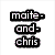 six pixelated images showing a couple in various poses with text "maite-and-chris" on the top-left