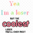 Pixelated text reads 'Yeah I'm a loser coolest' in pastel colors with slight variations between