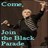 Pixelated static icon showing a person in dark clothing with raised arm, surrounded by teal text blocks on brown background.