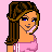 Pixel art contact sheet showing two frames of a female character in pink athletic wear with visible midriff and red 'JOIN TODAY!' text on pink background.