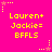 Bright pink background with yellow text reading "Lauren+ Jackie= BFMLS" repeated six times in a , surrounded by small star and dot patterns