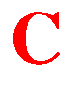 Four red capital C characters arranged in a on a light gray background, each with distinct pixelated edges and varying stroke thicknesses