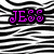 six pixelated buddy icons with zebra-stripe backgrounds and text elements including "JESS," "AND," "MOE," an equals sign, and "BFFL'S." The top features black-and-white, neon green, and pink stripes; the bottom left has blue-and-white waves