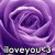 Pixelated purple rose with light and dark gradients, featuring the text 'loveyou' in blocky white letters at the bottom.