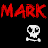 A 48x48 pixel animated contact sheet showing five frames of a red text and skull icon animation on black background with gray transparency area.