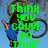 Animated sequence showing a person on a bicycle performing stunts against a blue sky background with green text overlays.