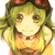 Pixelated anime-style character with green hair and red goggles, wearing an orange top, in three sequential poses showing head movement.