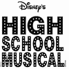 Two side-by-side static images of 'Disney's High School Musical' text with red handwritten-style text overlaid on the right image.