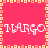 Pixelated pink background with yellow square border, four instances of 'NARGO' text in white pixelated font arranged in a