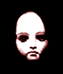 Animated sequence of stylized doll faces with dark eyes and mouths against black background, text fragments 'do', 'oll', 'll ha', 'I ha', 'haus', 'as' appear sequentially.