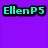 Pixelated image with purple background displaying 'EllenP5' text and two celebrity portraits in a