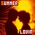 Animated contact sheet of a kissing couple silhouette against a fiery background with text overlays, arranged in 4x4 grid format showing sequential frames.