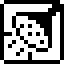 Black-and-white pixel art animation of a cloud with raindrops, showing of raindrop dispersion