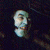 A pixelated, vertically elongated figure with light blue and white tones against a dark background, featuring indistinct facial features and a rounded lower section.