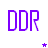 Purple 'DDR' text with layered translucent overlays of 'Crack for your feet' in lighter purple, arranged in a pattern on white background