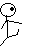 Six pixelated stick figures in various poses, some with text "ta dah" and grayscale variants.