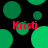 Green circular shapes on black background with red text 'Kristi' repeated four times, animated as circles shift positions across frames.
