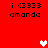 Red background displays four identical text blocks with pixelated hearts, each heart changing color across frames.