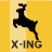 Black silhouette of a leaping deer on yellow and beige background with 'X-ING' text below, rendered in pixelated style.