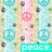 Animated icon with four quadrants showing peace symbols, a heart, 'smile' text, and a yellow 'smile' variant.