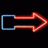 A neon-style arrow icon with red and blue glow on black background, accompanied by pixelated blue text reading "if i was a neon sign... would you notice me?".