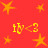 Red background with orange stars and yellow text 'tv<3' repeated four times in a pattern