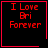 Four identical red pixelated text on black background with one containing a small heart and another a starburst symbol