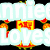 Pixelated image divided into four quadrants with text and symbols: top-left text, top-right crest, bottom-left names, bottom-right text.