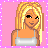 Pixel art of a blonde woman in a silver tank top and pink shoes, holding a pink purse, with text reading "I LOVE <3 ROSS" on a pink background.