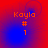 Four red and blue gradient display orange text 'Kayla # 1' with subtle circular motion effects in top-left and bottom-left corners