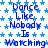 Blue text reading "Dance Like Nobody Is Watching" repeats across a blue star-patterned background with partial gray area on the right.