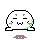 Pixelated white rounded character with black outline, pink cheeks, and cyan tears in four expressions: smiling, crying, open-mouthed crying, and surprised.