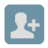 Pixelated icon shows white silhouette of person with rounded head and broad shoulders on teal background, plus white plus sign to right of silhouette.