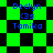 Pixelated green and black checkered background with blue text reading "Declyn (3s Tamika" in four identical repeated sections.