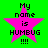 Green background with four identical pink star-shaped icons containing text "My name is HUMBUG !!!" in black pixelated font.