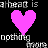 A contact sheet of 8 animated frames showing pixel art heart icons with text overlays in various colors and orientations on a black background.
