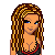 Pixel art of a female character with long brown and blonde braided hair, wearing a black top with red trim. Below the image is purple text reading "You Soy Slut".