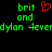 Green pixelated text 'brit and dylon 4everdylon 4ever' on black background with red heart symbol between 'brit' and 'and'
